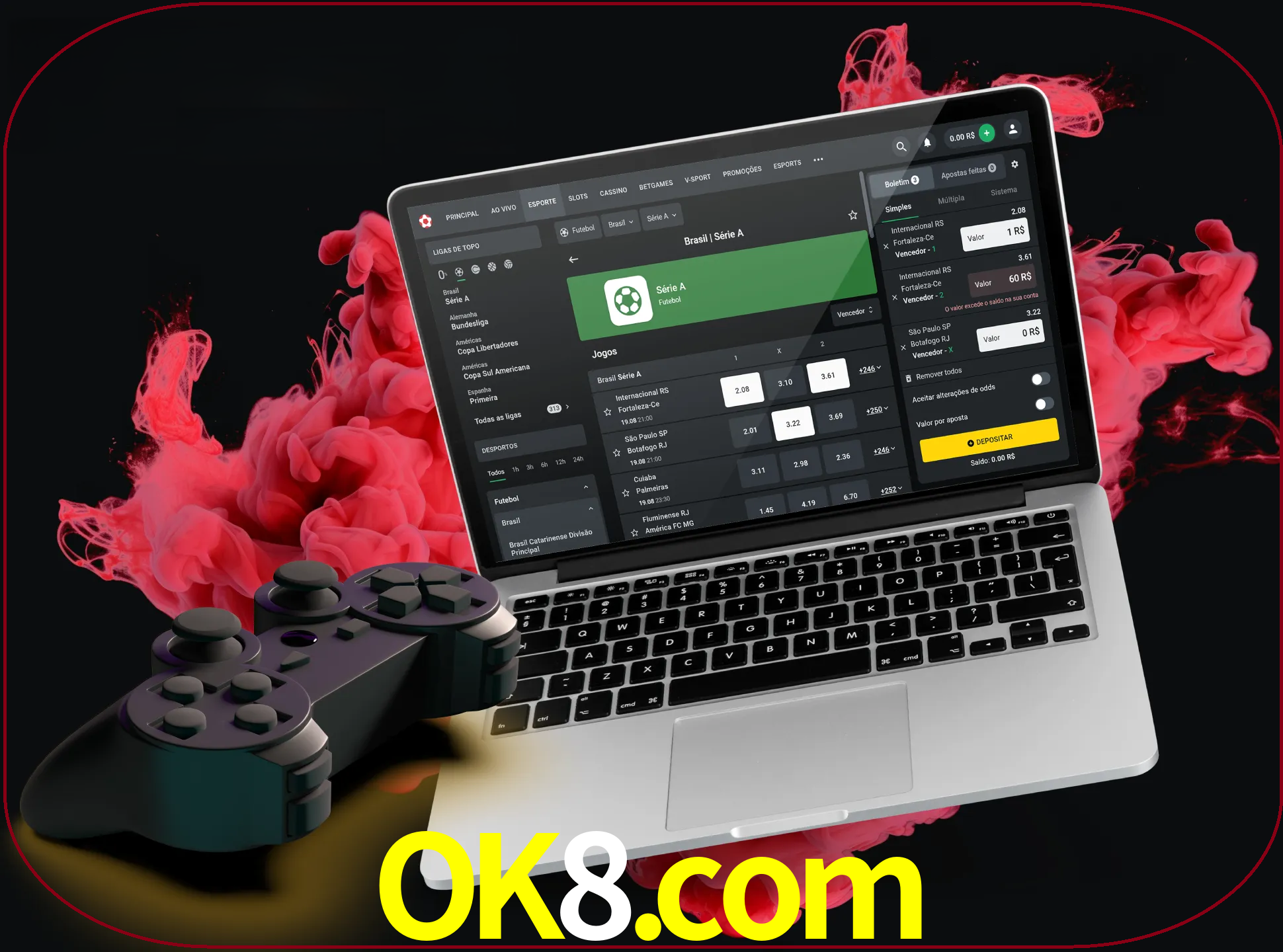 Visite a secção especial de jogos de vídeo em ok8 para descobrir em que jogos pode apostar e ganhar muito dinheiro.