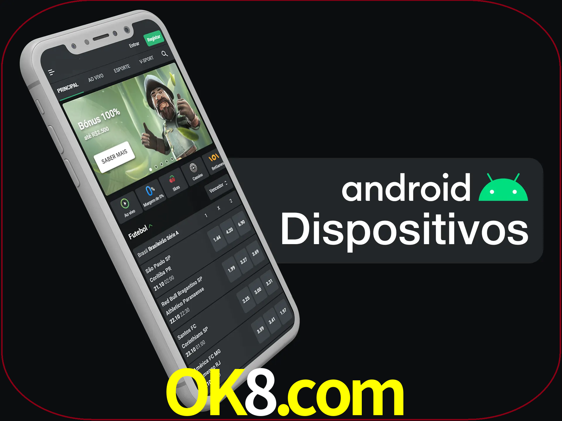 O aplicativo suporta a maioria de todos os dispositivos Android.