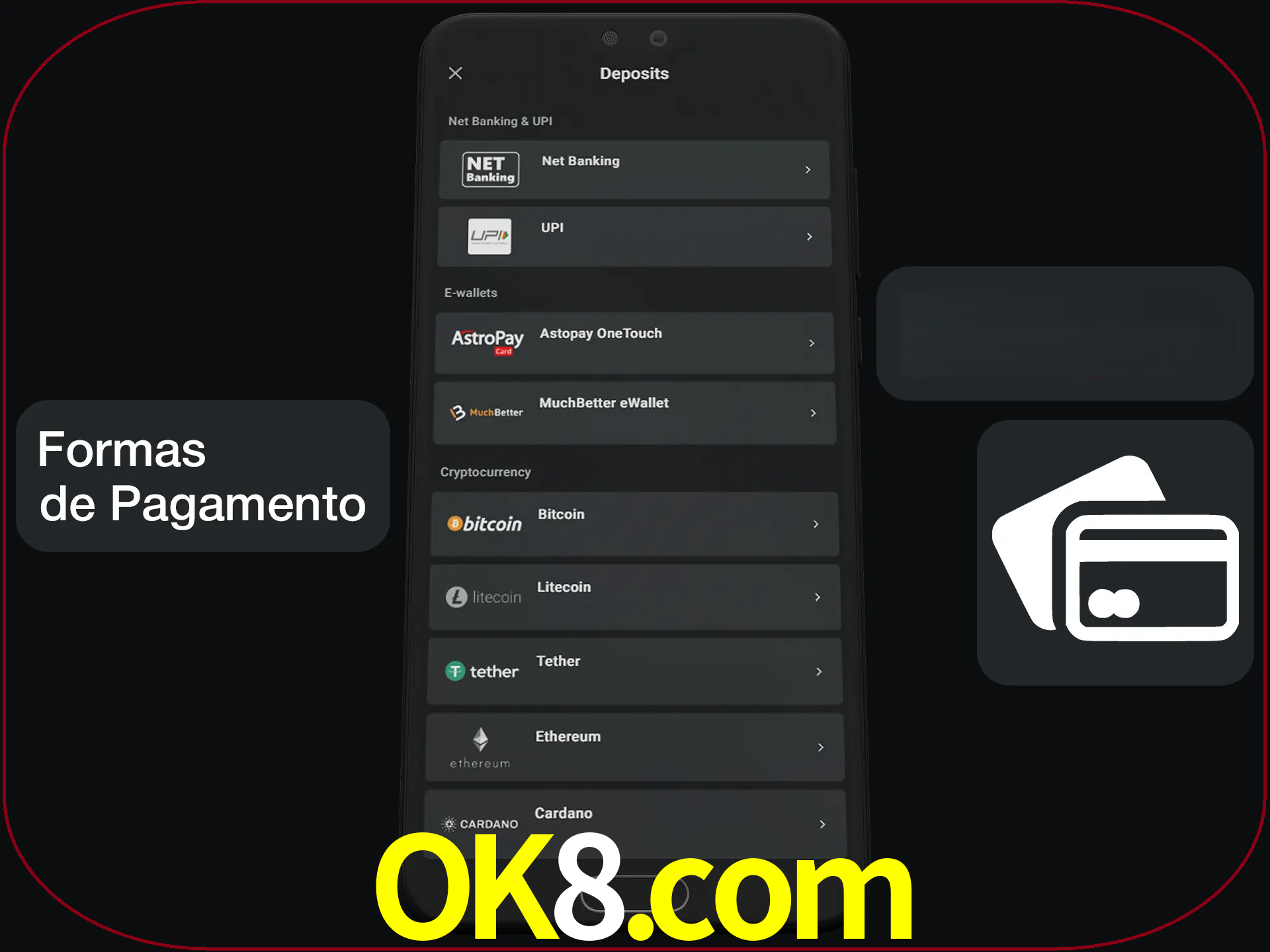 Escolha a forma de pagamento de sua preferência.