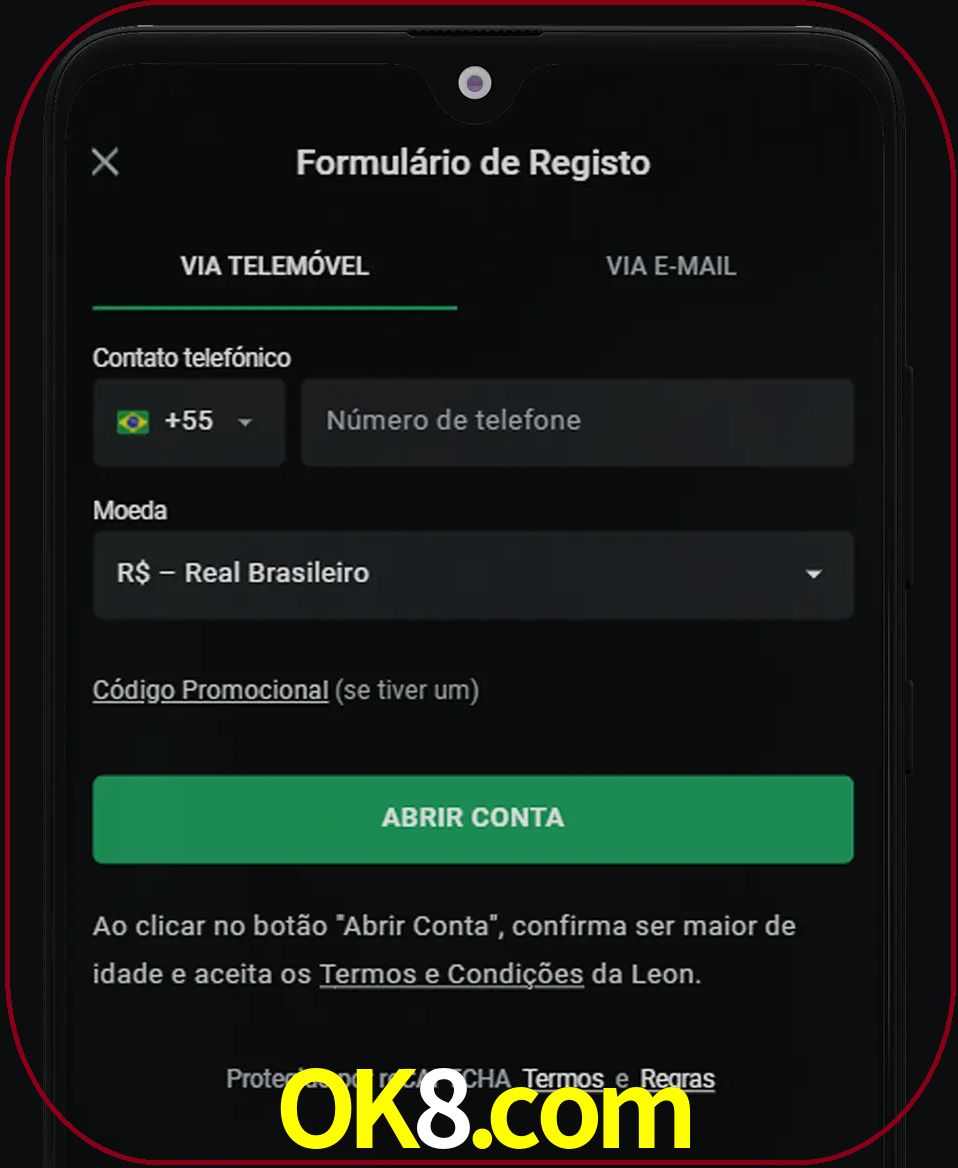 Abra o aplicativo e inicie o processo de registro.