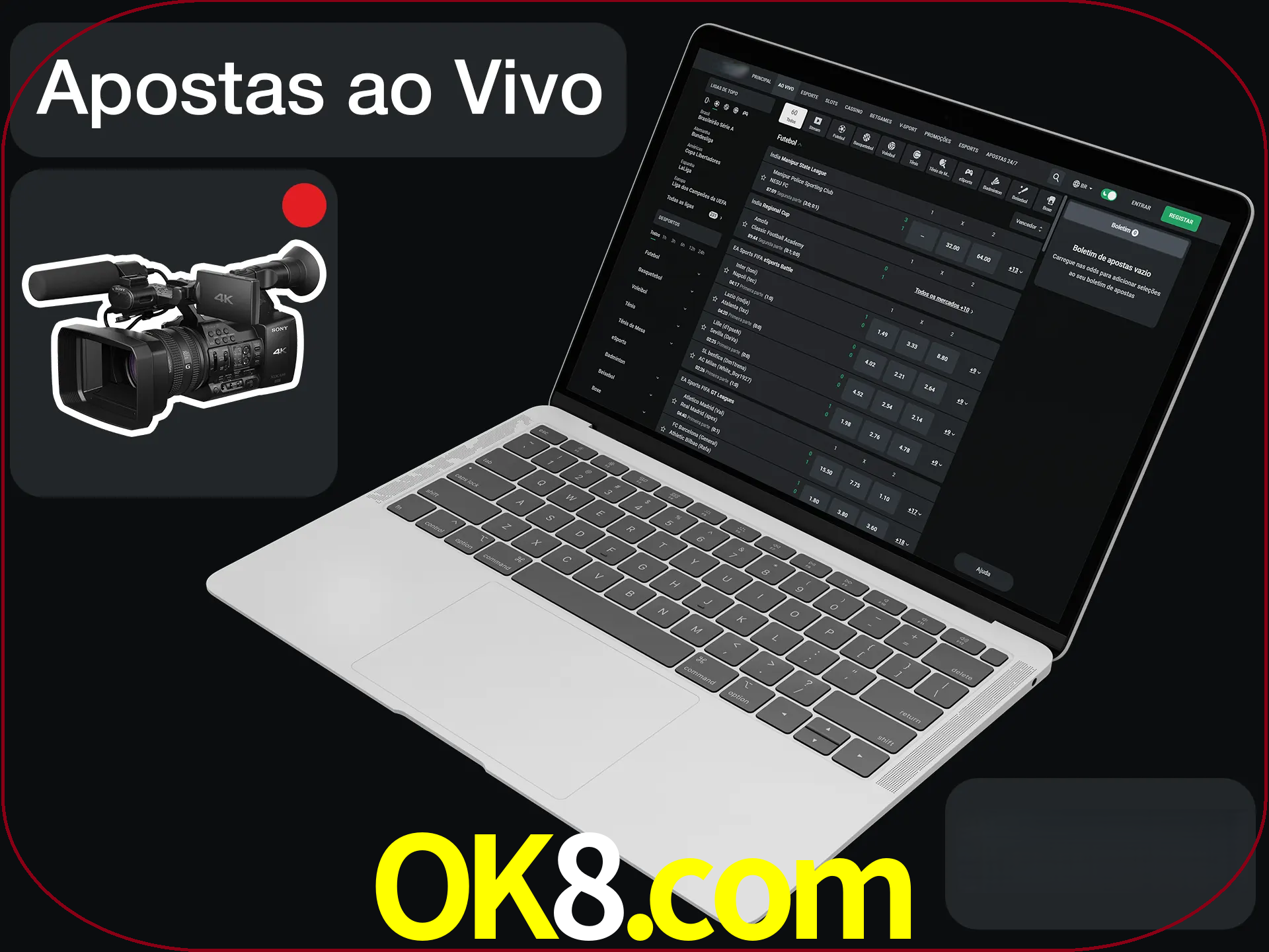 Aposte em formato ao vivo em nosso site.