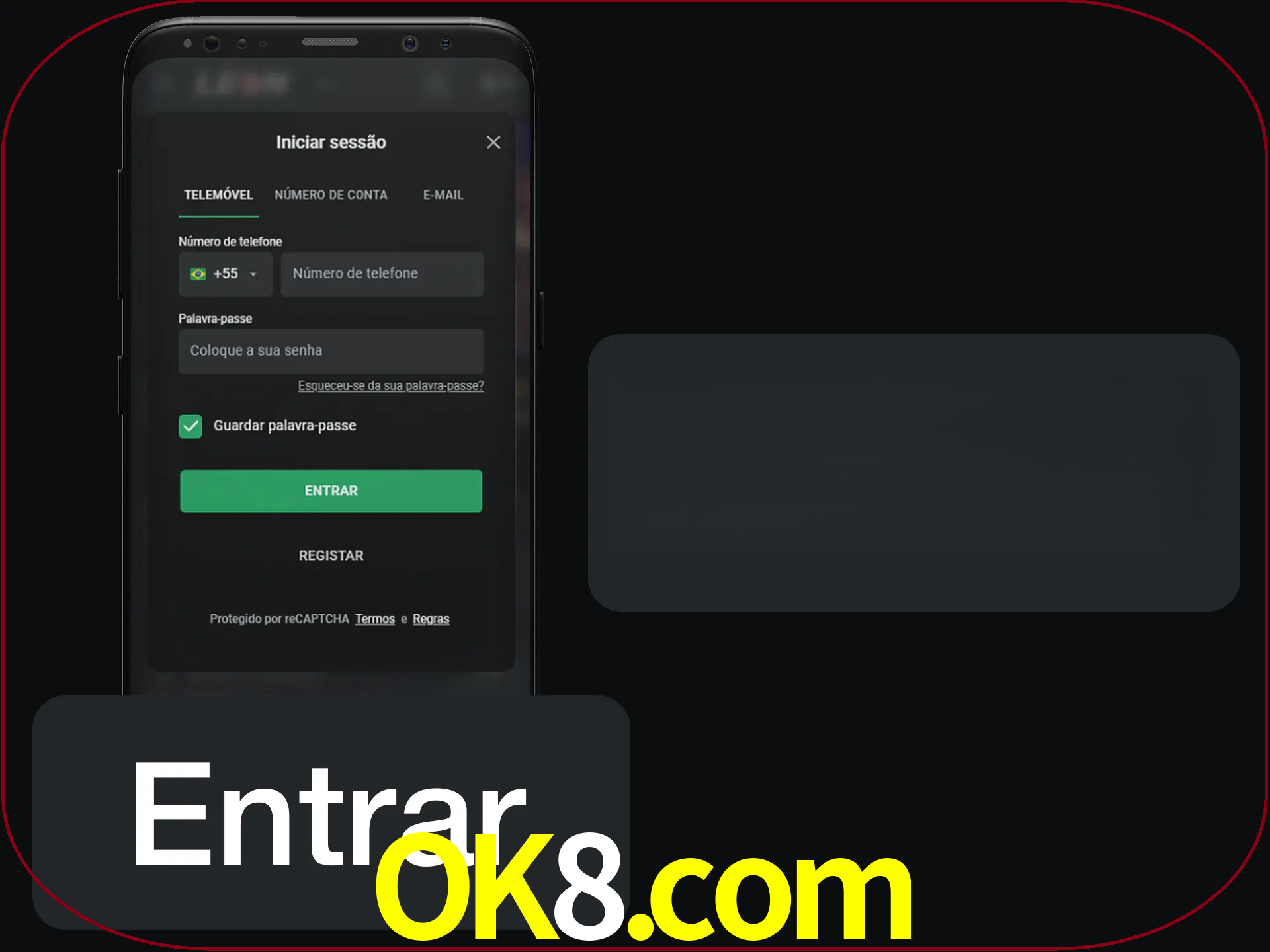 Faça o login para começar a apostar e jogar no cassino.
