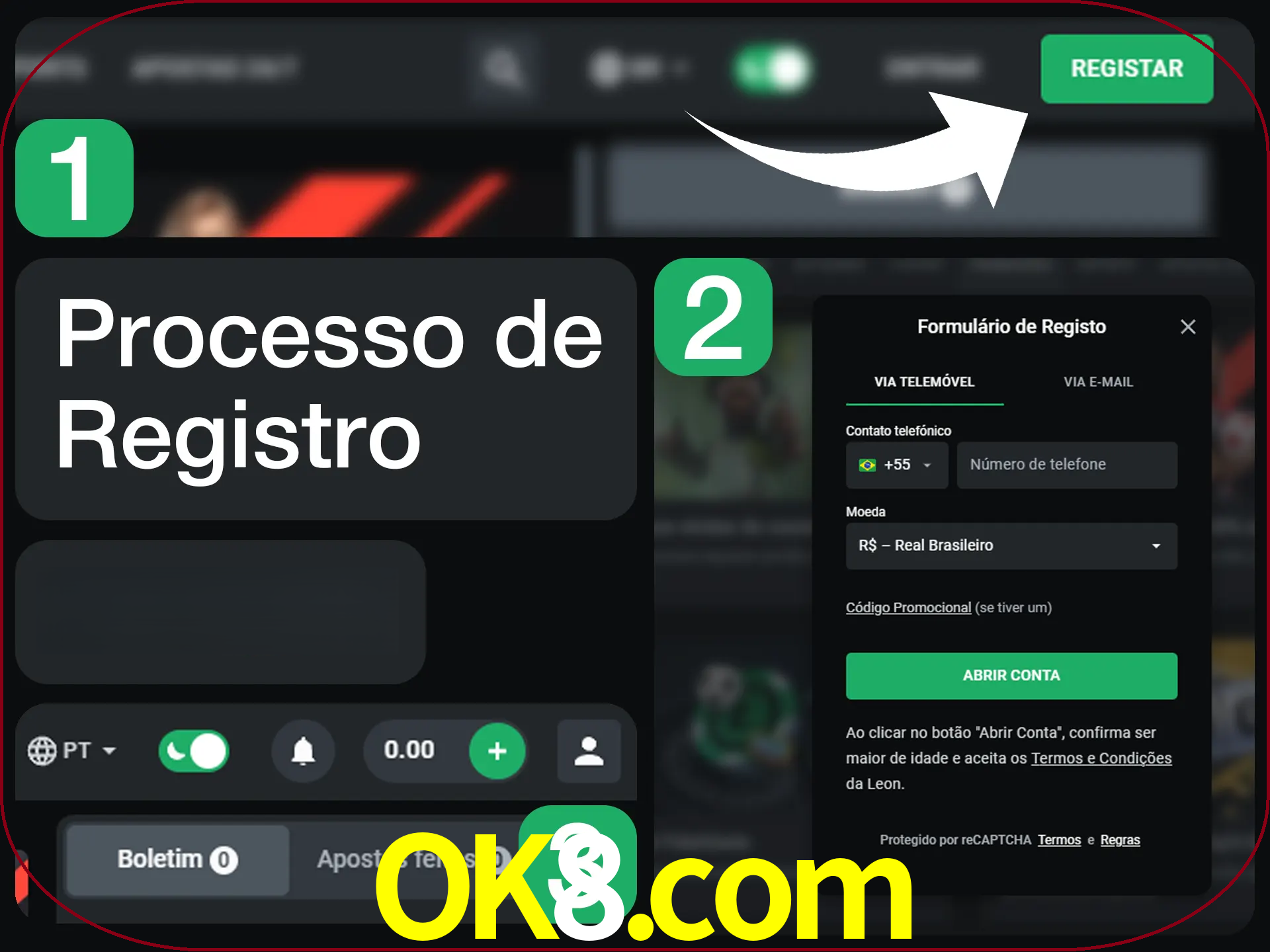 O processo de registro na LeonBet é simples.